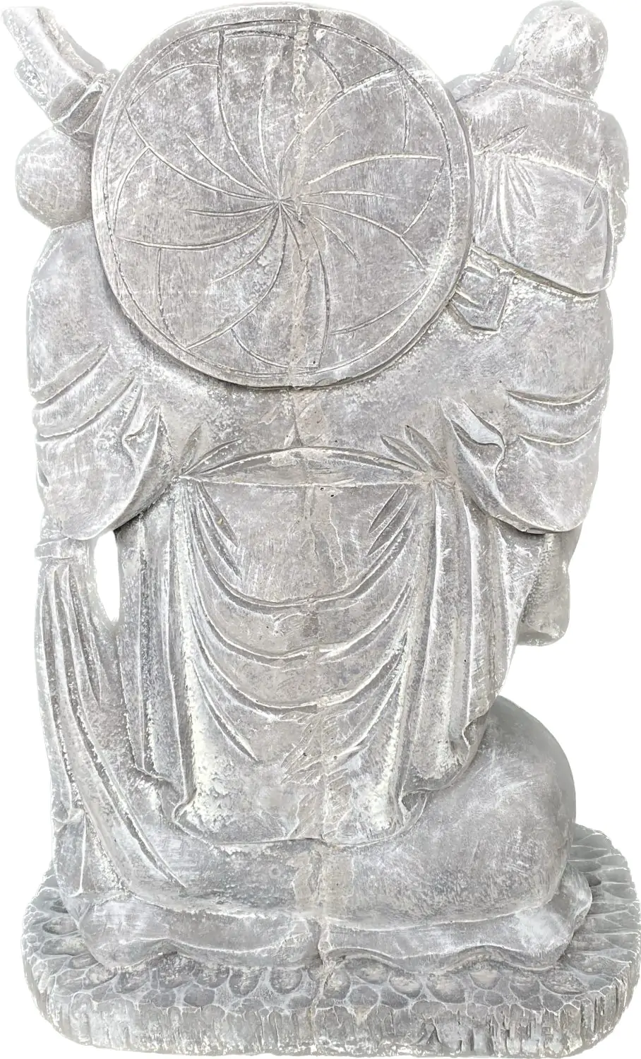  Product image 5 of the product “Sammo - Standing Chinese Buddha with small Buddha on shoulder, 55cm H | cast stone ”